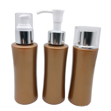 110ML Gold Empty Plastic Fancy Lotion PET Pump Spray Bottle Packaging